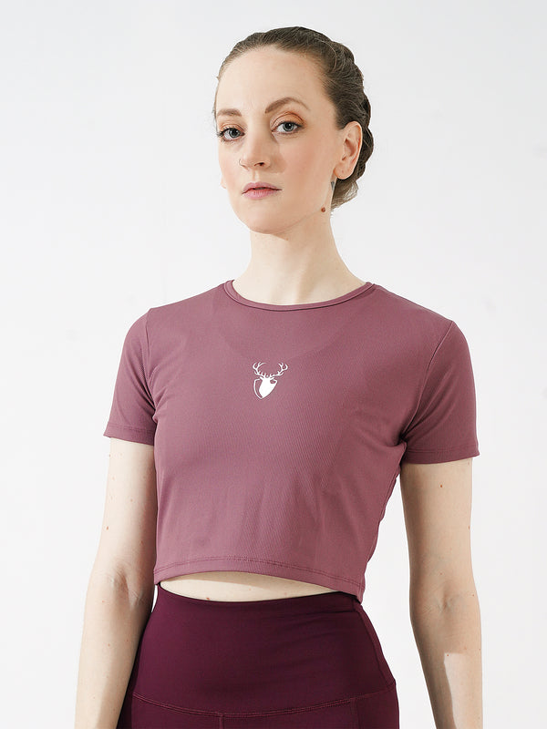 LEERA Active Crop Top in Dull Rose
